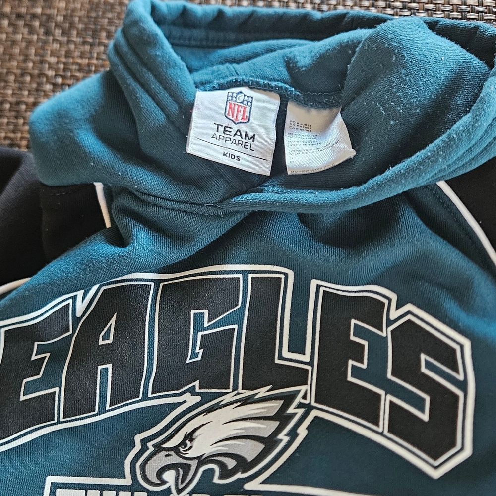 NFL Team Apparel Kids Eagles Hoodie - Midnight Green